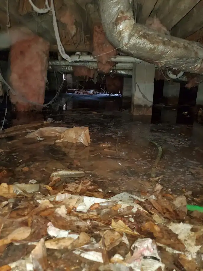 Crawl space flood assessment for Commercial Water Damage Restoration in Roeland Park